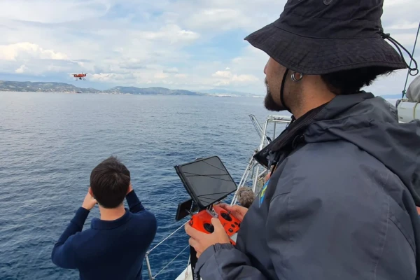 Drones are used on land and at sea.
