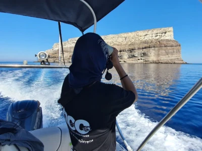 monitoring from NCC's inflatable boat