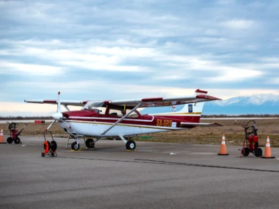 A specially equipped airplane is used for the monitoring.