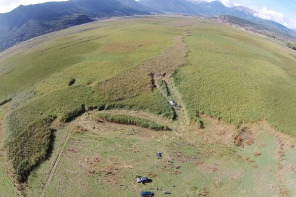 drone photo of wetland