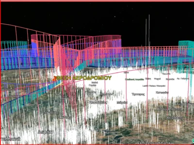 image of the flight paths of birds with telemetric transmitters in a three-dimensional representation processed with artificial intelligence